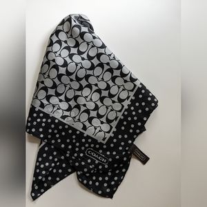 Coach signature print silk square scarf